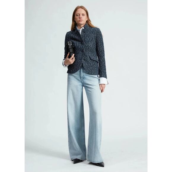 Rag & Bone Slade Blazer Blue Tweed Textured Fall Winter Style Size 2 - Picture 8 of 14